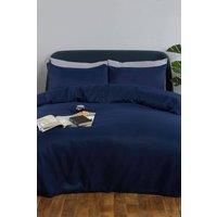 OHS Plain Duvet Cover & Pillowcase Reversible Bedding Set OR Fitted Sheet