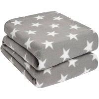 Dreamscene Sofa Bed Throw Blanket Soft, Warm & Fluffy, Printed Star Grey Design, Bedroom & Living Room Accessory, Wholesale Set of 10, 120 x 150cm