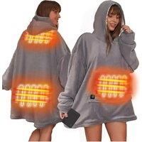 Sienna Electric Oversized Blanket Hoodie Heated Big Wearable Sherpa Fleece Adult