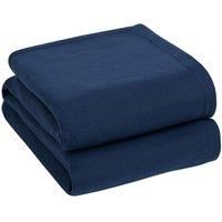 Dreamscene Warm Polar Fleece Throw Over Super Soft Luxury Sofa Bed Garden Blanket, Navy Blue - 120 x 150 cm