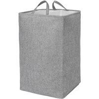 OHS Faux Linen Laundry Bag Foldable Drawstring Organiser with Handles, Charcoal