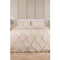 Pintuck Duvet Cover Pillowcase Pleated Polycotton Bedding Set Single Double King