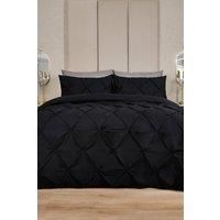 Pintuck Duvet Cover Pillowcase Pleated Polycotton Bedding Set Single Double King