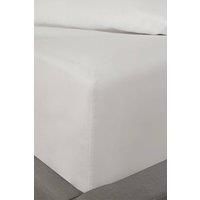 Highams Single Fitted Sheet White, Easy Care Soft Polycotton Single Bed Sheets Deep Pocket Shrinkage & Fade Resistant Dyed Bottom Sheets, 90 x 190cm