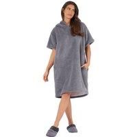 Sienna Short Sleeve Hoodie Fleece Sherpa Lined Warm Soft Loungewear Womens Dress