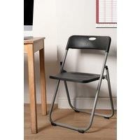 OHS Folding Chair Dining Office Portable Space Saving Foldable Metal Black Seat