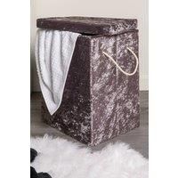 OHS Laundry Bag Crushed Velvet Foldable Compact Clothing Shoe Toy Storage Basket