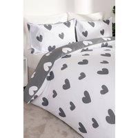Dreamscene Heart Print Duvet Cover with Pillowcase Quilt Reversible Bedding Set