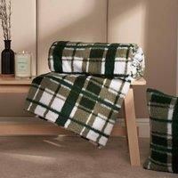 Check Tartan Teddy Fleece Throw Over Bed Blanket Warm Soft Sofa Winter Warm Cosy