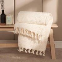 OHS Sherpa Fleece Throw Over Bed Blanket Warm Soft Tassel Travel Car Winter Sofa