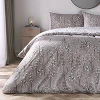 OHS Kingsize Duvet Cover Sets Willow Branch, Bedding Quilt Cover Bed Set Ultra Soft Luxury King Size Duvet Cover Easy Care Covers with Pillowcases, Grey