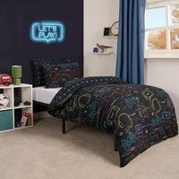 OHS Double Duvet Set Black, Teenage Boy Bedding Ultra Soft Warm Comfy Duvet Covers Gaming Bedding for Boys Christmas Duvet Cover with Pillowcases