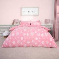 Snowflake Teddy Fleece Duvet Cover Bedding Set Winter Christmas Quilt Bed Soft