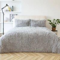 OHS Teddy Bedding Set Soft Fleece Faux Fur Fluffy Cosy Warm Duvet Cover