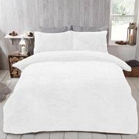 OHS Teddy Fleece Duvet Cover with Pillow Case Thermal Warm Bedding Set