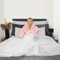 Electric Blanket Heated Fluffy Fleece Remote Control Digital Heat Settings Warm