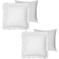 Cushion Cover Linen Frill Chair 2/4 Seat Inner Pad Sofa Case Filler Insert 45x45