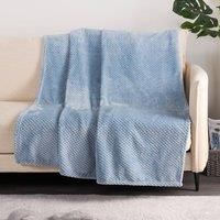 OHS Luxury Popcorn Waffle Blanket Large Warm Fleece Throw Over Bed Travel