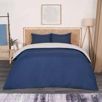 OHS Plain Duvet Cover & Pillowcase Reversible Bedding Set OR Fitted Sheet