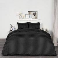 Satin Stripe Duvet Cover Set Hotel Quality Pillowcase Quilt Single Double King