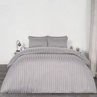 Satin Stripe Duvet Cover Set Hotel Quality Pillowcase Quilt Single Double King