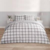 OHS Gingham Duvet Cover Bedding Set Check Quilt Pillowcase Reversible