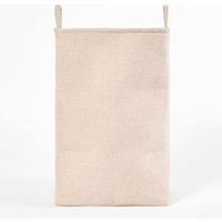 Laundry Basket Bag Foldable Drawstring Clothes Bin Organiser Faux Linen Handles