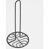 Wire Kitchen Roll Holder Space Saving Paper Towel Tissue Roll Storage Rack Black