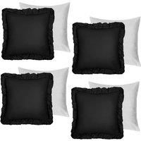 Cushion Cover Linen Frill Chair 2/4 Seat Inner Pad Sofa Case Filler Insert 45x45