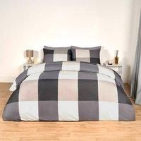 Gingham Check Duvet Cover Bedding Quilt Pillowcase Set Reversible Double King