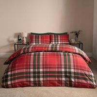 Christmas Check Duvet Cover Bedding Set Pillowcase Reversible Soft Tartan Quilt
