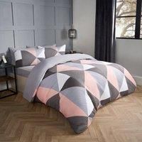 Geometric Pinsonic Duvet Cover Bedding Set Pillowcase Shapes Quilt Double King