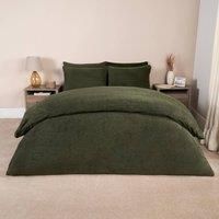 OHS Teddy Fleece Duvet Cover with Pillow Case Thermal Warm Bedding Set