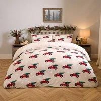 Christmas Fleece Duvet Cover Pillowcase Bedding Set Quilt Soft Warm Sherpa Home