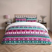 Nordic Duvet Cover Pillowcase Quilt Festive Soft Warm Sherpa Fleece Bedding Set