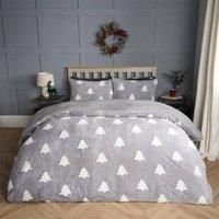 OHS Xmas Tree Bedding Set Soft Fleece Winter Thermal Duvet Cover with Pillowcase
