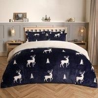 Stag Duvet Cover Pillowcase Bedding Set Soft Ribbed Fleece Quilt Double King Bed