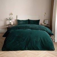 OHS Ribbed Fleece Bedding Set Soft Faux Fur Thermal Duvet Cover with Pillowcase