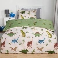 Dino Duvet Cover Bedding Set Reversible with Pillowcase Quilt Junior Single