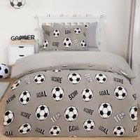 Football Fleece Duvet Cover Kids Warm Reversible Bedding Supersoft Thermal Quilt