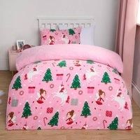 Unicorn Duvet Cover Set Sherpa Fleece Christmas Bedding Warm Soft Quilt Single