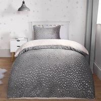 Star Fleece Duvet Cover Bedding Set Metallic Foil Pillowcase Quilt Single Double