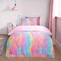 Tie Dye Duvet Cover Quilt Pillowcase Fluffy Fleece Warm Plush Soft Bedding Set