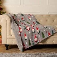 Gonk Xmas Throw Over Bed Blanket Plush Sherpa Fleece Chair Sofa Cosy Plush Warm