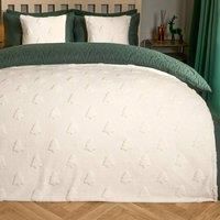 OHS Christmas Blanket Cream Throw Blanket, Ultra Soft Warm Tufted Winter Tree Throws for Sofas Bed Christmas Decorations Fluffy Teddy Fleece Blanket Double Throw, 130 x 160cm