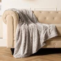 Faux Fur Fleece Throw Bed Blanket Plush Two Tone Warm Super Soft Sofa Bedspread