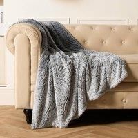 Faux Fur Fleece Throw Bed Blanket Plush Two Tone Warm Super Soft Sofa Bedspread