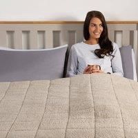 Brentfords Teddy Fleece Weighted Blanket Sensory Sleep Therapy Anxiety Throw