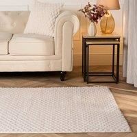 Waffle Fleece Rug Supersoft Faux Fur Living Room Bedroom Floor Anti Slip Carpet