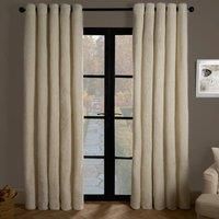 Teddy Fleece Eyelet Curtains Thermal Pair Ready Made Soft Thick Fabric Ring Top